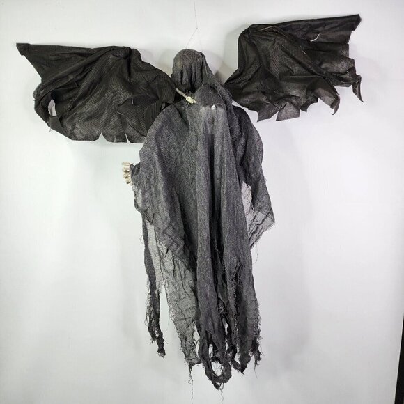 Halloween Animated Reaper Moving Wings Flashing Eyes Spooky Decoration Large - Picture 12 of 16